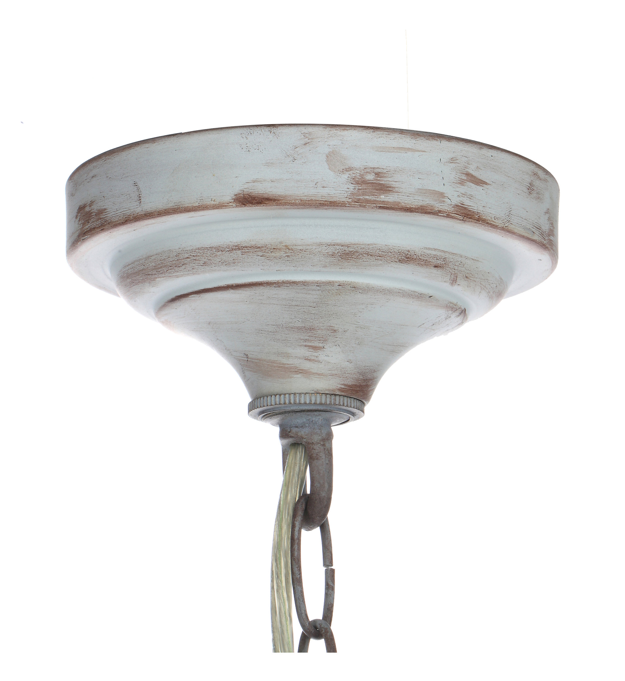 Venice Distressed Wood Chandelier, White