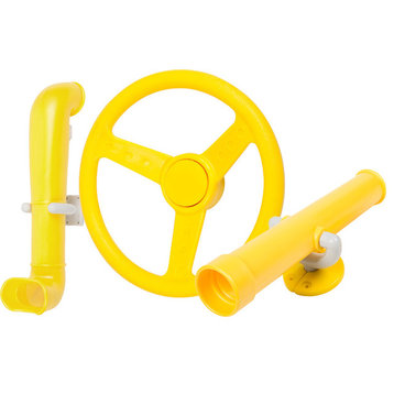 Swing Set 3-Piece Periscope, Telescope and Steering Wheel Kit, Yellow