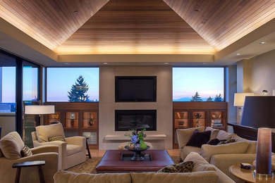 Transitional living room in Seattle.