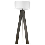 Trend Lighting - Soccle 1-Light Oil-Rubbed Bronze Floor Lamp - Add contemporary style to your space with the Soccle floor lamp.  Soccle features a tripod design with wide legs finished in oil-rubbed bronze.  A large white drum shade complements the modern design.