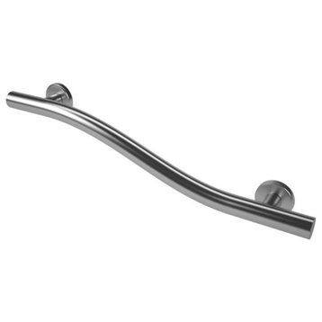 Life Line Series - Wave Bar, Brushed Nickel, 24", Right Hand