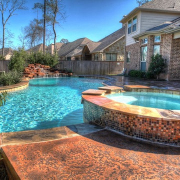 Rock Waterfall Pool 1 with spa