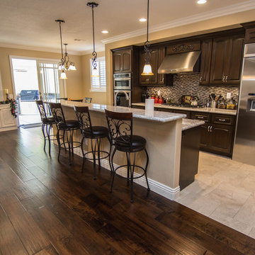 Kitchen Island with Bar Stools
