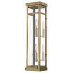Livex Lighting - Livex Lighting 20706-01 Hopewell - 22" Two Light Outdoor Wall Lantern - The design of the Hopewell outdoor wall lantern giHopewell 22" Two Lig Antique Brass Clear  *UL Approved: YES Energy Star Qualified: n/a ADA Certified: n/a  *Number of Lights: Lamp: 2-*Wattage:60w Candelabra Base bulb(s) *Bulb Included:No *Bulb Type:Candelabra Base *Finish Type:Antique Brass