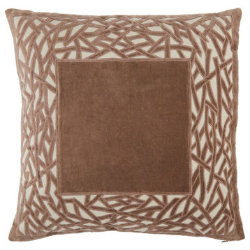 Jaipur Living Birch Trellis Throw Pillow, Brown/Cream, Polyester Fill