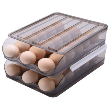 OnDisplay Stackable Acrylic Gravity Egg Tray Holder for Fridge - Food-Safe PET