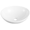 16" x 13" Oval White Ceramic Modern Egg Shape Above Counter Bathroom Vessel Sink