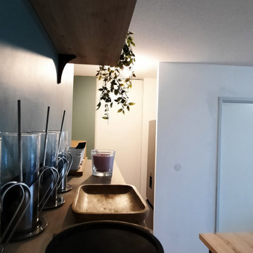 Toulouse - Petite cuisine sur-mesure moderne blanche & bois