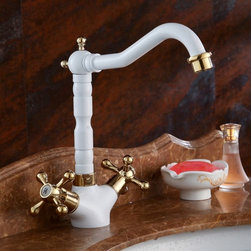 Calabria Brass Bathroom Sink Faucet with Dual Handle - Bathroom Sink Faucets