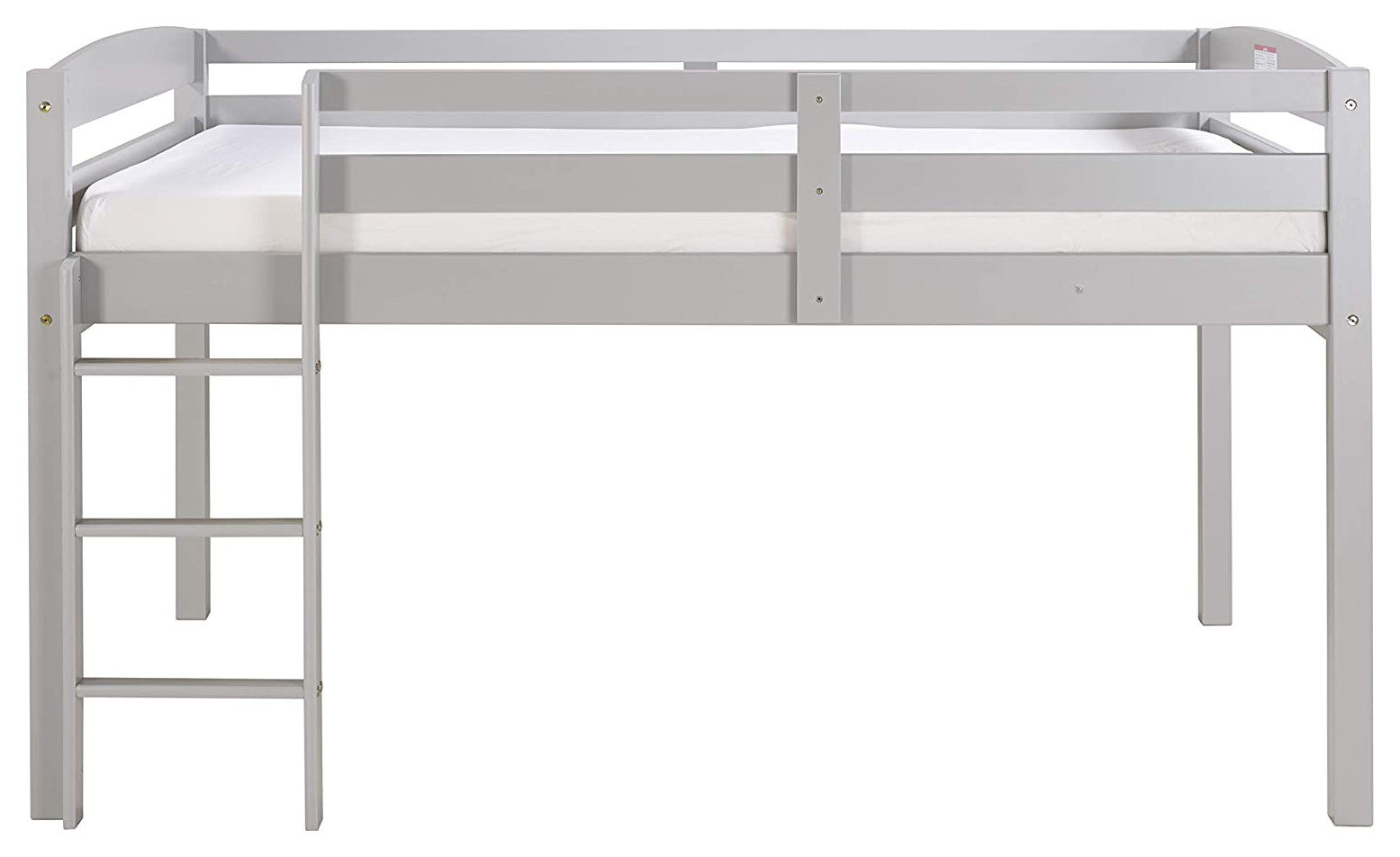 Full Size Loft Bed, Solid Pine Wood With Slats Support & Side Ladder ...