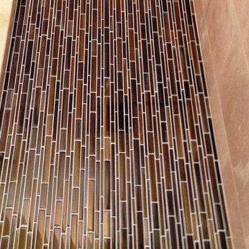 Contemporary Shower Remodel with Tile Accent Wall