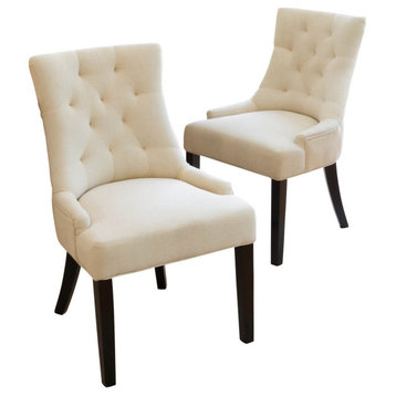 GDF Studio Janelle Tufted Fabric Dining/ Accent Chair, Set of 2