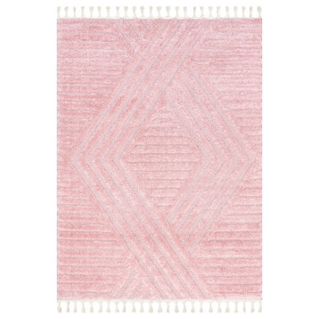 nuLOOM Risette Geometric Shag Tassel Area Rug, Pink 8' 10" x 12'