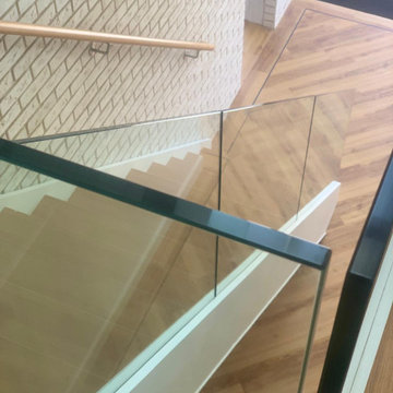 New Frameless Glass Staircase | Oak & White with Box Treads | Linithgow