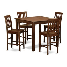 5-Piece Pub Table Set, Counter Height Table And 4 Kitchen Chairs