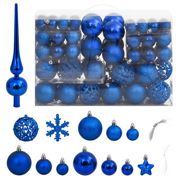 vidaXL Christmas Decoration Christmas Bauble Set 111 Piece Blue Polystyrene