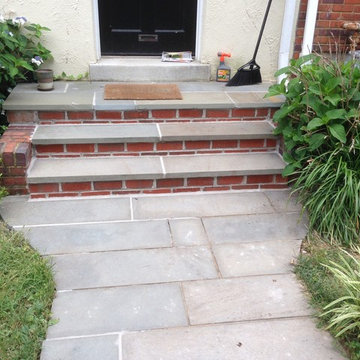 Flagstone Walkway in Walkway in Washington DC with Brick Riser, Georgetown NW