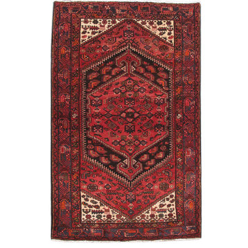 Consigned, Persian 4 x 7 Area Rug, Hamadan Hand-Knotted Wool Rug