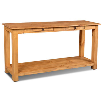 Rustic Solid Wood 2-Drawer Sofa Table/Console