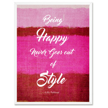 Being Happy Never Goes Out  Inspirational, Canvas, Picture Frame, 13"X17"