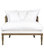 Calais French Country Classic Cane Back Winter White Upholstered Chaise