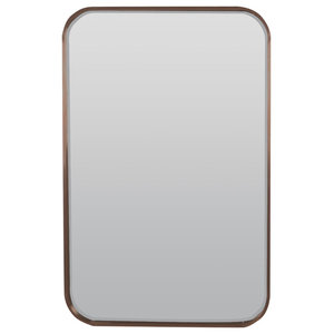 Curve Decorative Mirror Contemporary, Metal Framed Wall Mirror Polished Chrome