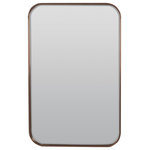 Afina - Curve Decorative Mirror, Polished Chrome, 24"x30" - 3 sizes, 4 finishes: Polished Brushed, Matte Black & Satin Brass, Curved Radius Corner w/ bevel mirror within the frame