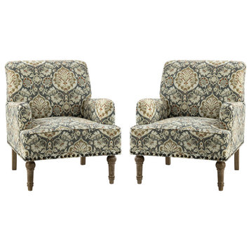 34.8" Comfy Living Room Armchair With Arms Set of 2, Pine