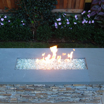 Patio, Bench, & Fire Feature at Alexandria Townhouse
