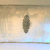 Ivory Handbeaded Velvet Pillow, Removable Pin, Ivory-Pearl