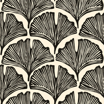 Feather Palm Peel and Stick Wallpaper, 28 SQ.FT., Black