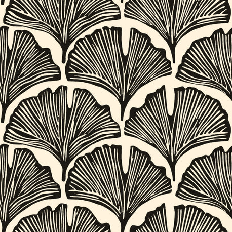 Feather Palm Peel and Stick Wallpaper, Black, 28 Sqft