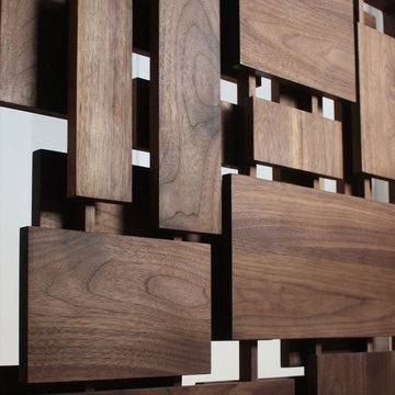 Midcentury inspired custom stair landing - detail image