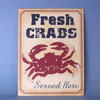 Metal Fresh Crabs Sign, 13"