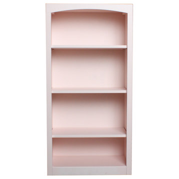 Solid Wood Bookcase, 48"x24", Blush Pink