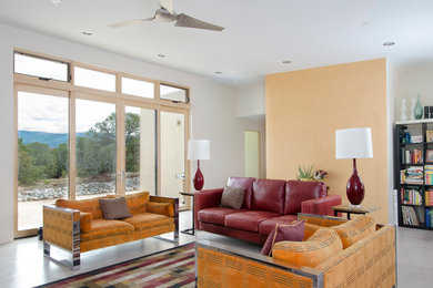 Example of a mid-sized minimalist living room design in Albuquerque