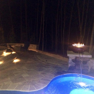 Copper water bowl with automated fire