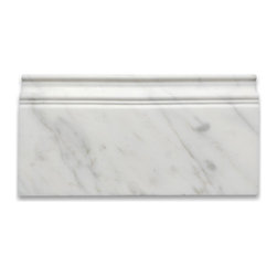 Stone Center Online - Calacatta Gold Marble 6x12 Skirting Baseboard Trim Molding Honed, 1 piece - Molding And Trim