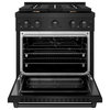 ZLINE 30" Gas Range in Black Stainless with Brass Burners SGRB-BR-30