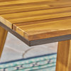 GDF Studio Paul Outdoor 71" Acacia Wood Dining Table, Teak Finish/Rustic Metal
