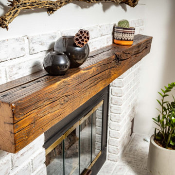 Mantel - Reclaimed Chestnut Mantel & Saguaro Skeleton - Rens Prescott