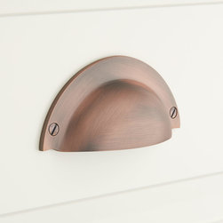 Rustic Style Brass Traditional Cup Pull - Cabinet And Drawer Handle Pulls