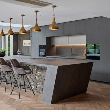 Cheshire Luxury Kitchen, bar with log burner