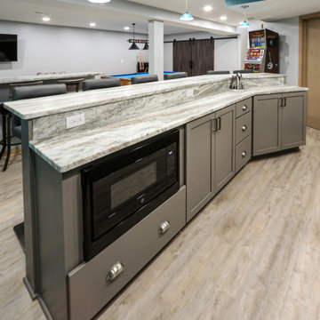 Basement Bar with Medallion Frappe Gray Cabinets