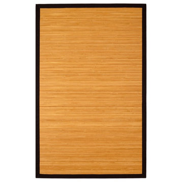 Jolene Bamboo Area Rug, Natural and Black, 5'x8'