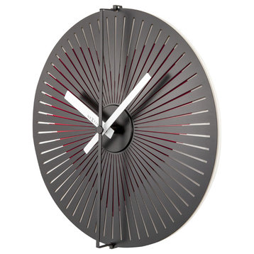 Motion Heart Clock, Round, Plastic and Metal, Battery Operated