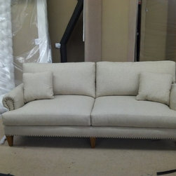 Roll Arm Sofa w/ Nail Heads - Sofas