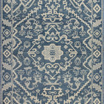 Bashian - Bashian Palmyra Azure Area Rug, 7.6'x9.6' - Enter a serene world, where harmonious colors and light and airly designs meet to form artistry at your feet. Graceful striations of colors, along with triple shearing to show gentle signs of wear, these pieces are reminiscent of bygone treasures.