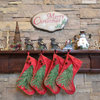 Cast Iron Santa Clause, 3 Reindeer Stocking Holders, 4-Piece Set