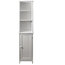 American Cottage Tall Bathroom Cupboard With Display Shelves, White